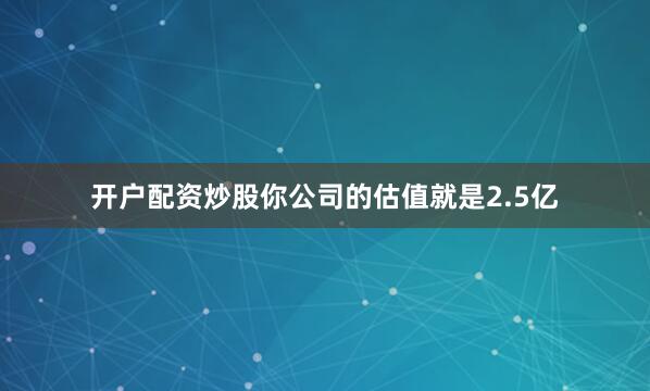 开户配资炒股你公司的估值就是2.5亿
